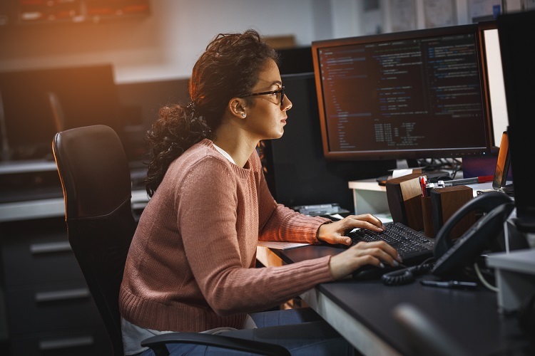 Employee on Computer